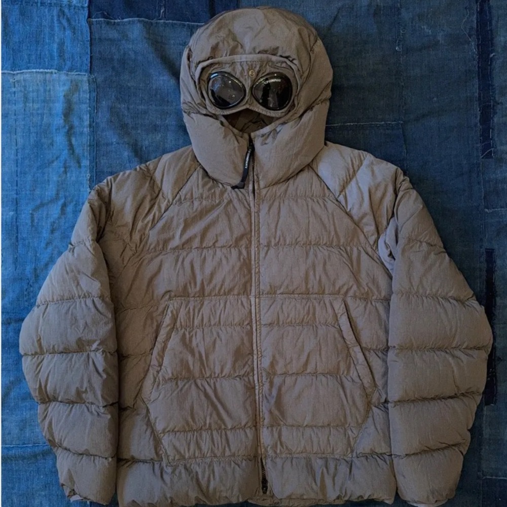 C.P. Company men’s Light Gray goggle Puffer Jacket